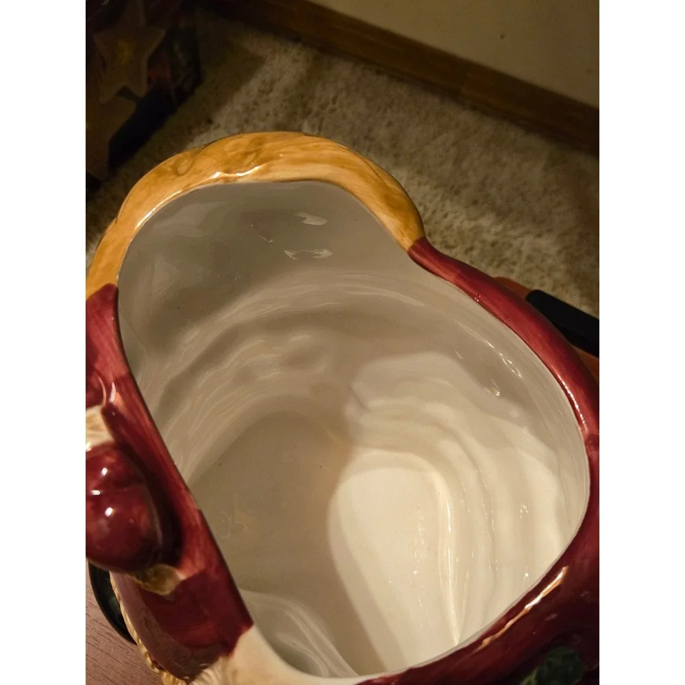 Vintage‎ Santa Claus Ceramic Cookie Jar Red Holiday Christmas Decor Hand Painted